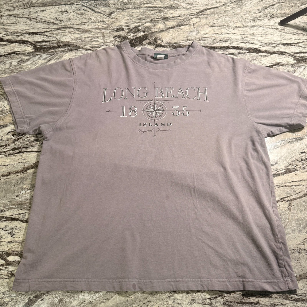 Men's T-Shirt Short Sleeve Tee - BEIGE - LARGE
